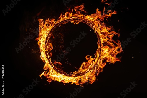  Ring of fire in black background