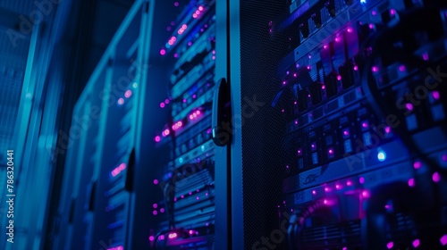 Plakat Modern Data Center Server Room Glow