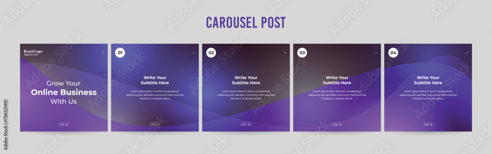 Editable Instagram Carousel Post Layout Set, Social Media Marketing ...