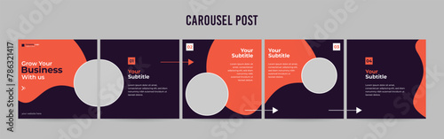 Stunning Carousel Post Template, Editable Social Media Layout Design, business Instagram & Linkedin Carousel Post, Template eps 10.	