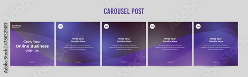 Editable Instagram Carousel Post Layout Set, Social Media Marketing microblog template design, tips & tricks linkedin post template, eps 10.