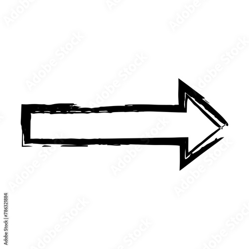 Arrow symbol icon, grunge texture vector element direction symbol illustration for graphic design