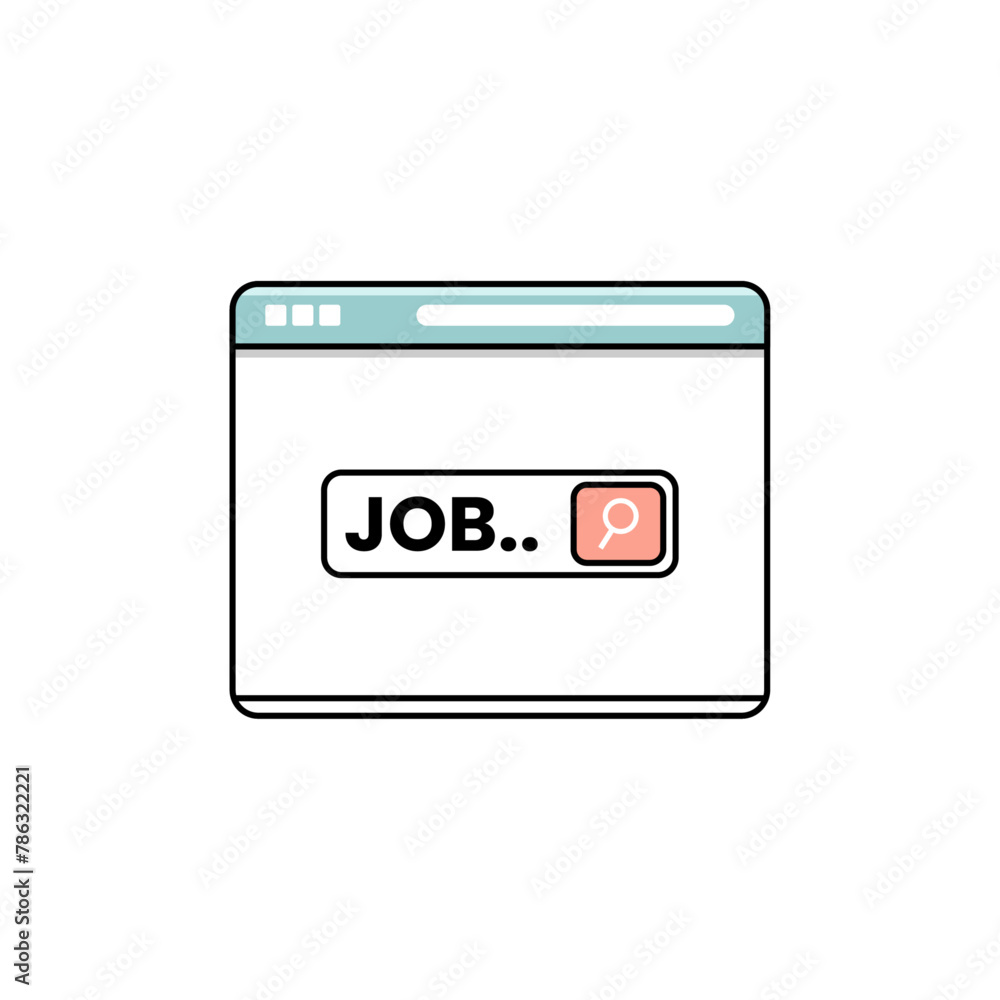 Online vacancy icon. Virtual Job search design Online vacancy icon. Virtual Job search design