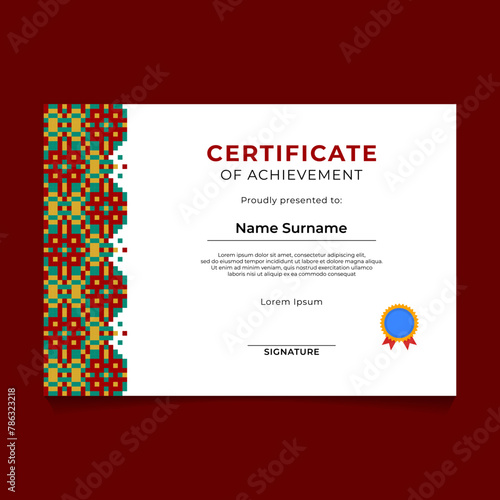 Abstract Islamic Geometric Certificate Design Template