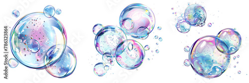 Colorful bubbles on transparent background . Clipart