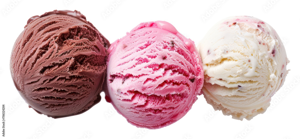 PNG 3 scoops of icecream dessert food white background PNG 3 scoops of icecream dessert food white background