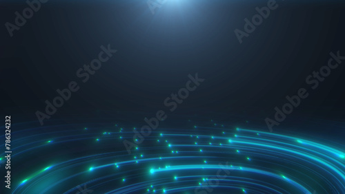 abstract blue digital flowing warp light speed background
