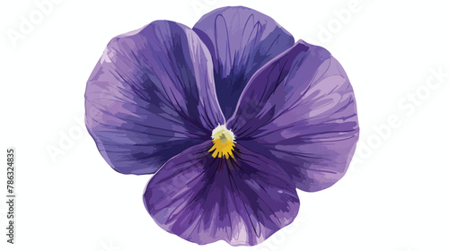 Painted flower pansy flat vector isolated on white background © Feblar