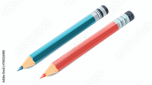 Pencil And Pen Vector Icon Illustration. School And Of