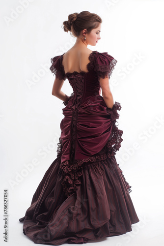 Woman victorian style dress