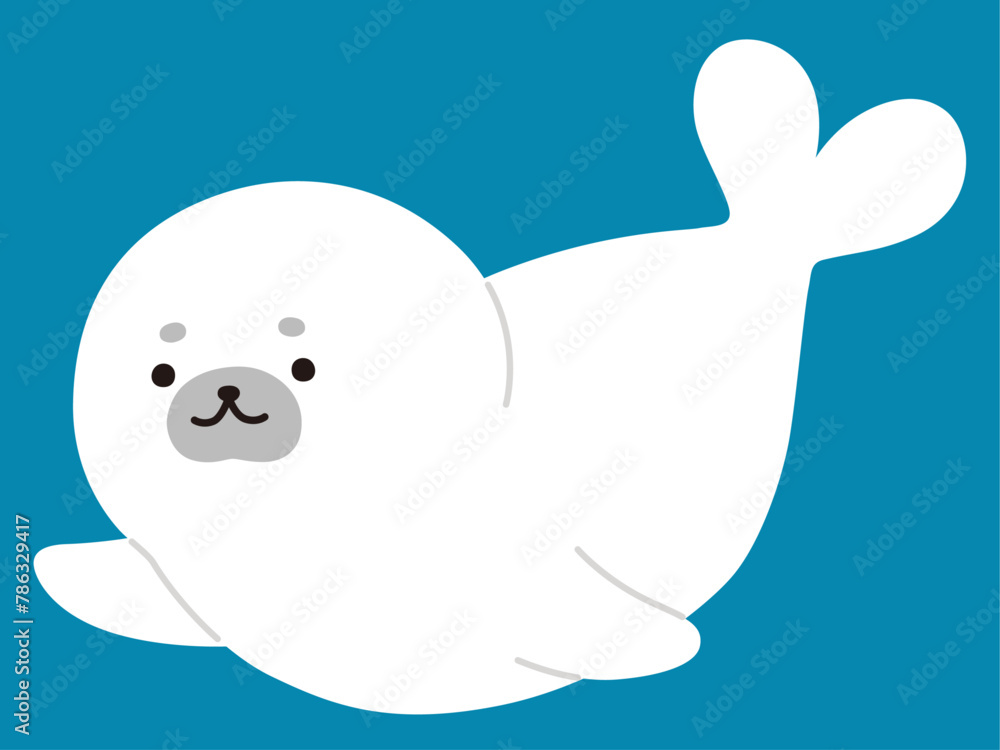 アザラシの赤ちゃんのベクターイラスト。アイコン、海、南極、動物 アザラシの赤ちゃんのベクターイラスト。アイコン、海、南極、動物