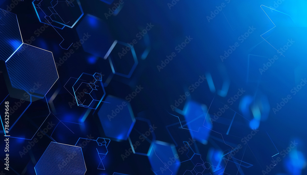 Obraz premium a modern, Abstract blue gradient technology hexagonal background