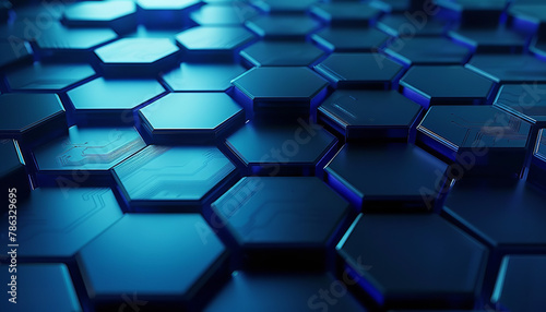 a modern, Abstract blue gradient technology hexagonal background