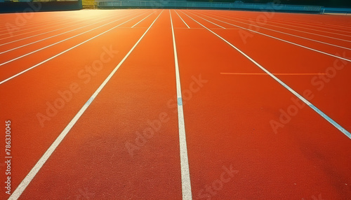 close up top view of running track,clean detail © Nate