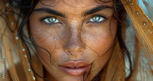 Close-up of a beautiful Indian woman