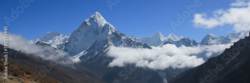 Mount Ama Dablam seen from Dzongla, Nepal. photo