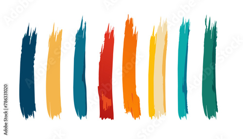 Colorful vector watercolor brush strokes.