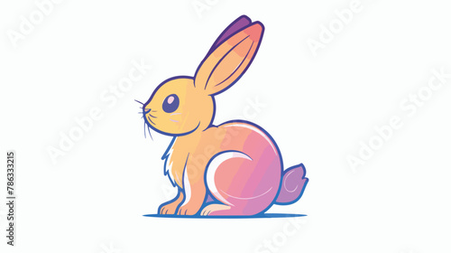 Playful line art gradient logo lovely easter bunny or © Bill
