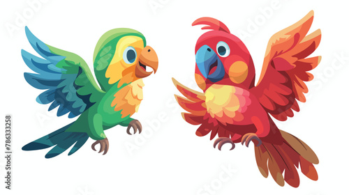Playful Parrot Vector Happy Animal Character for Logo © Bill
