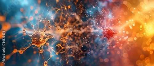 Digital rendering of interconnected neurons, symbolizing neural networks and artificial intelligence.