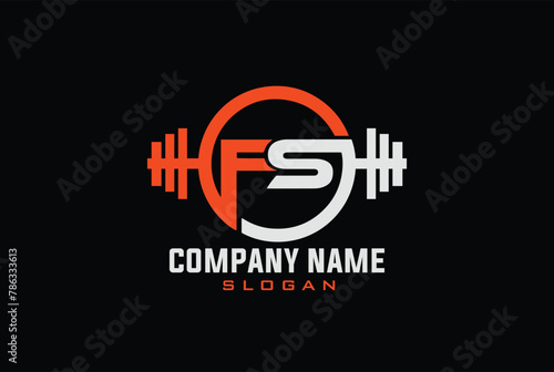s f sf fs fr fv vr vf rfs frs srf rsf fsr sfr initial logo design vector symbol graphic idea creative, gym and fitness logo with circle photo