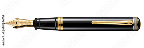 PNG  Black fountain pen white background paper nib