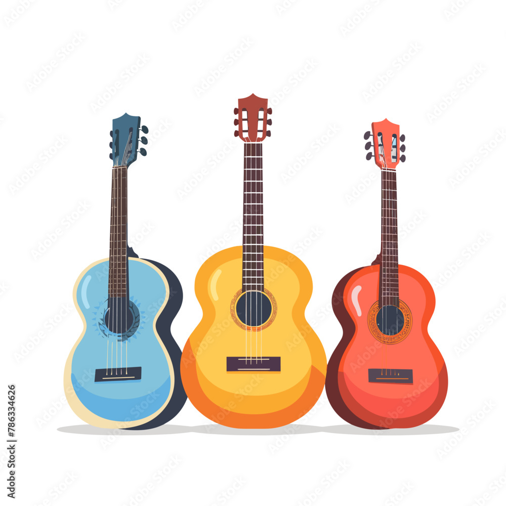 Obraz premium guitar vector flat style on white background background .Generative AI