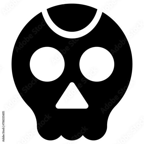 skull icon, simple vector design photo