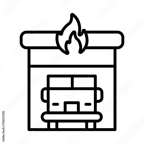 Fire station line icon