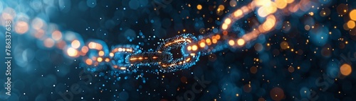 Blockchain links shining with digital blue energy © Creative_Bringer