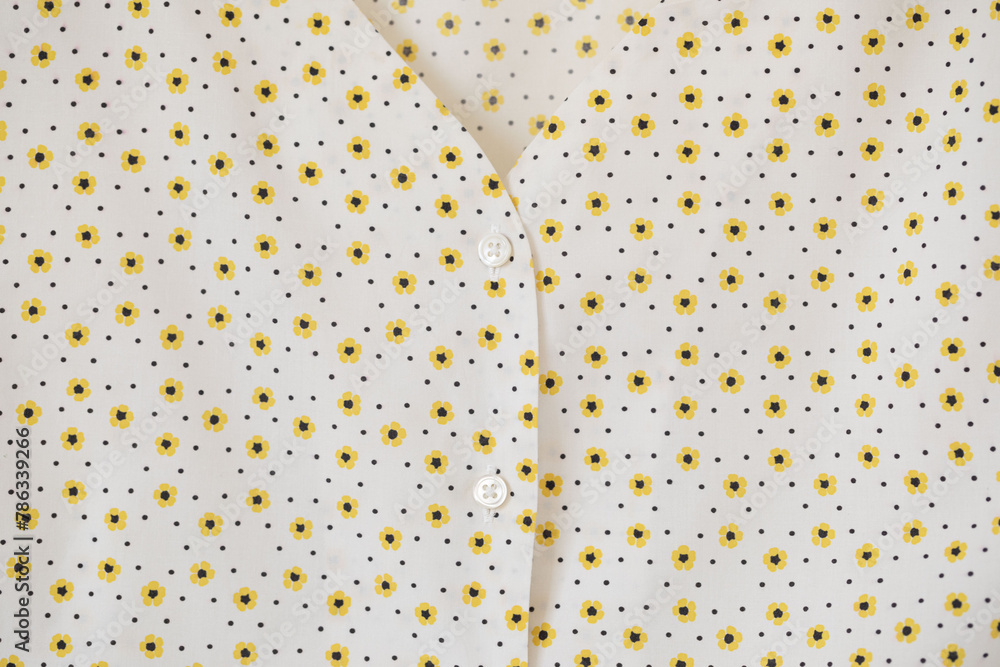 Seamless pattern with flowers and Buttons down shirt.close up. Seamless pattern with flowers and Buttons down shirt.close up.