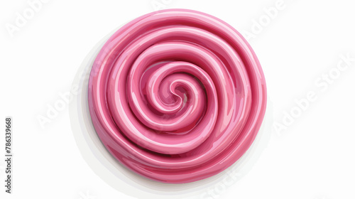 Realistic plasticine pink curl. Vector 3D render swirl