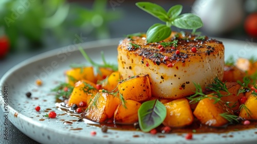 side dish restaurant food expensive luxury food hotel shrimp tomatoes potatoes onions food photography