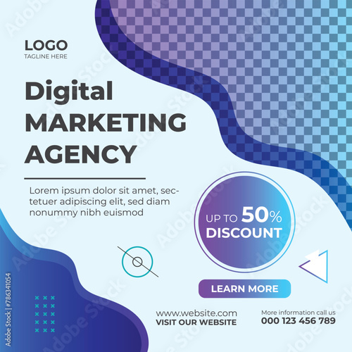 Social media post premium template of marketing