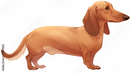 Dachshund no fundo branco - Ilustra    o