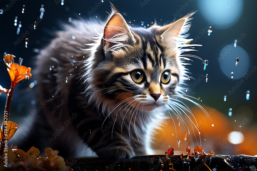 I met a cat on a rainy day. Draw a cat walking. Generative AI I met a cat on a rainy day. Draw a cat walking. Generative AI