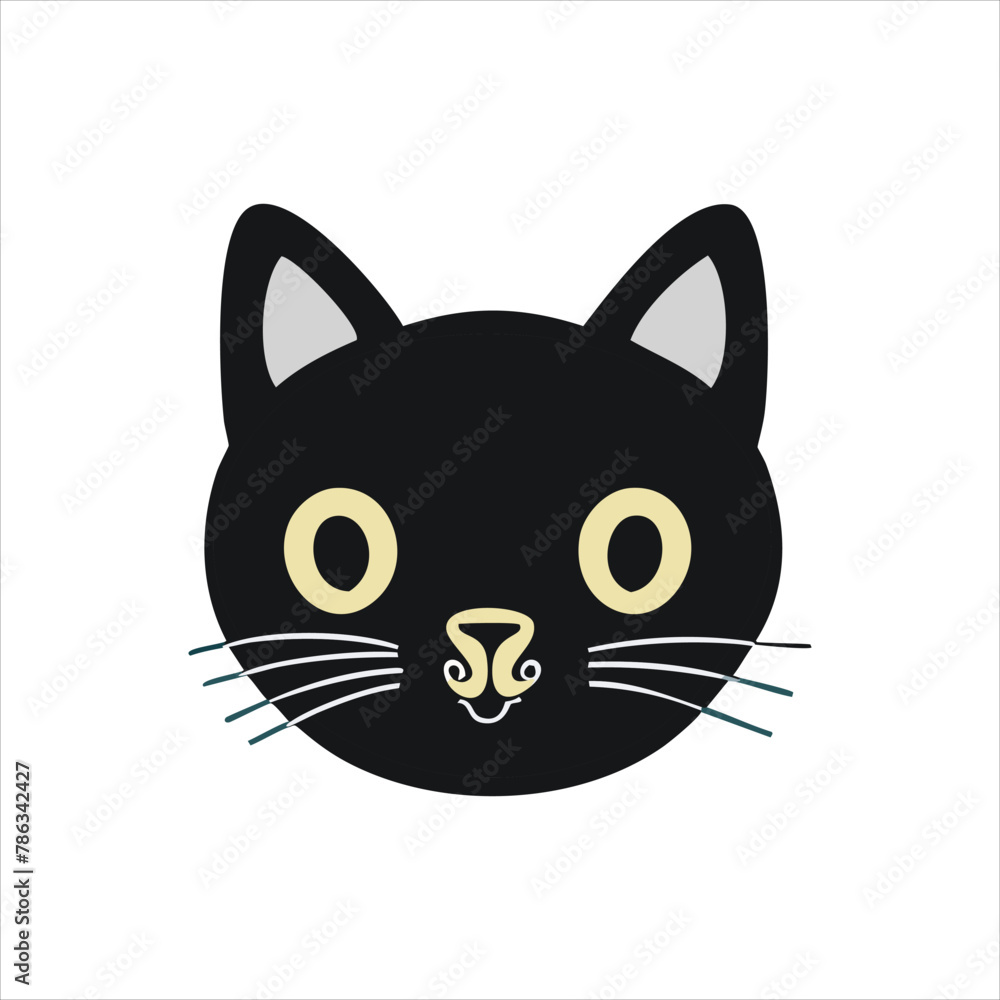 Obraz premium vector isolated silhouette cat, Cute cartoon black cat, cat logo, and cat icon for graphic resources