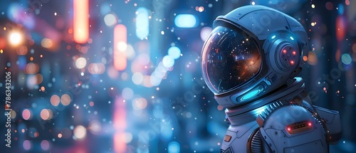 Stargazing Astronaut: A Cosmic Quest. Concept Exploring the Universe, Astronaut in Space, Mystery of the Stars, Cosmic Adventure, Interstellar Journeys