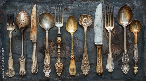 Antique metal cutlery
