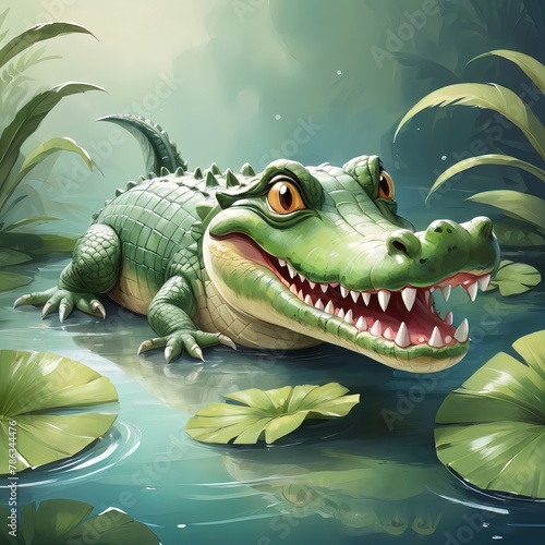 Cute design illustration of crocodile