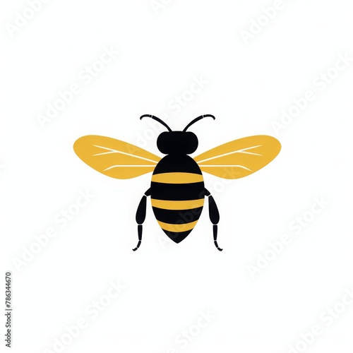bee logo 2d honey bee flat logo illustration