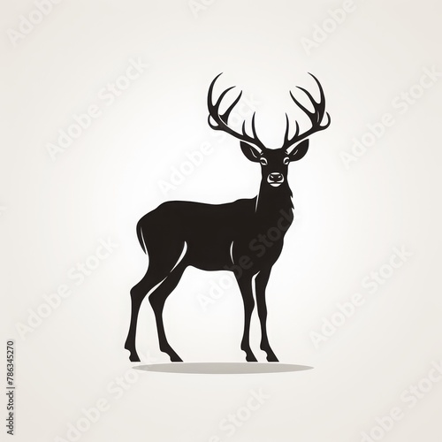 cartoon deer animal on a plain white background vector logo  simple 2D illustration