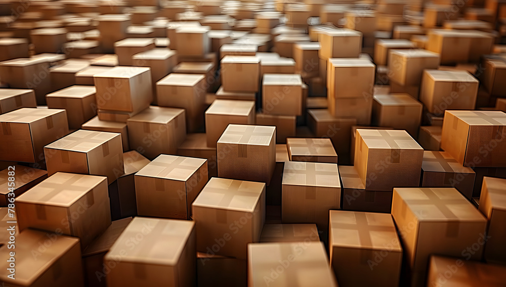 Fototapeta premium Cardboard Boxes: A Diverse Display of Packaging Varieties