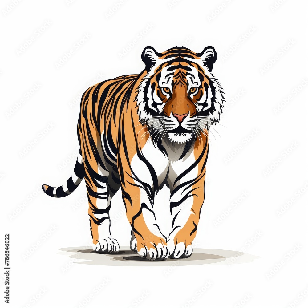 Naklejka premium tiger vector logo, tiger illustration, tiger character