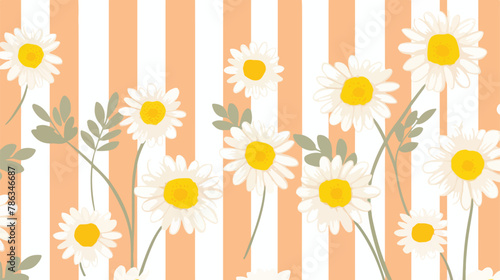 Retro Daisies on Stripes retro pattern daisy print str