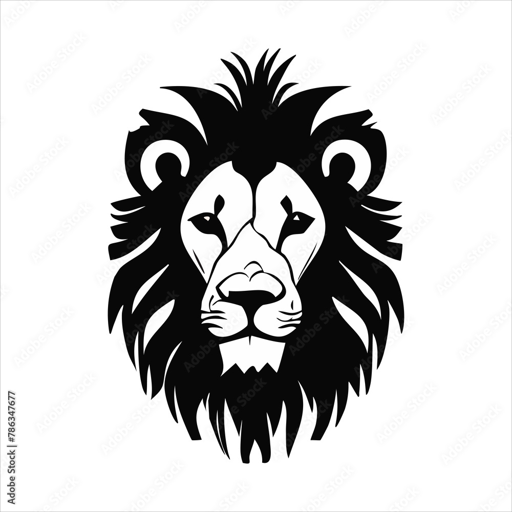Obraz premium Lion Logo. Premium Design Collection. Vector Illustration, black lion head, Lion head logo icon, lion face vector Illustration