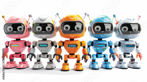 Robot toys vector illustration isolated on white background
