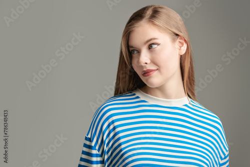 model in striped sweatshirt © Andrey Kiselev