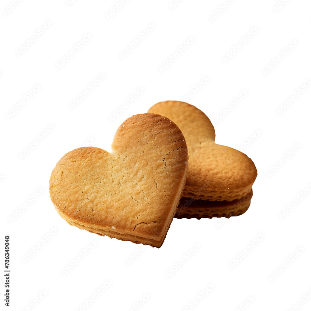 Heartfelt Treats: Set of Heart-Shaped Cookies Isolated on Transparent Background Heartfelt Treats: Set of Heart-Shaped Cookies Isolated on Transparent Background