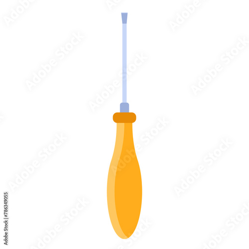 Screwdriver electricity tool. Electrician tools, electrician supplies flat vector illustration